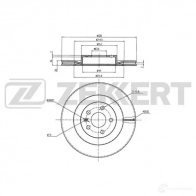 Тормозной диск ZEKKERT BS-6360 Z X99Y Volvo V90 1 (235) Универсал 2.0 D3 150 л.с. 2016 – наст. время