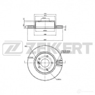Тормозной диск ZEKKERT D KGE1J BS-6275 Land Rover Range Rover 2 (P38A) 1994 – 2002