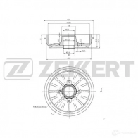 Тормозной барабан ZEKKERT Peugeot 208 1 (CA-CC) Хэтчбек 1.4 HDi 68 л.с. 2012 – наст. время 5F22J Z7 BS-6267