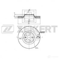 Тормозной диск ZEKKERT N7B3 HD BS-6262 Audi A6 (C6) 3 Универсал 2.8 Fsi 220 л.с. 2008 – 2011