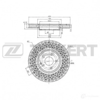 Тормозной диск ZEKKERT LIEHQ 4 Mercedes E-Class (W211) 3 Седан 5.0 E 500 4 matic (2183) 306 л.с. 2003 – 2008 BS-6234