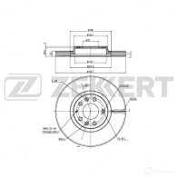 Тормозной диск ZEKKERT Mazda 6 (GG, GY) 1 2002 – 2008 BS-6230 ME 8YL5J