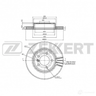 Тормозной диск ZEKKERT 1440205226 BS-6222 P3 MCJ