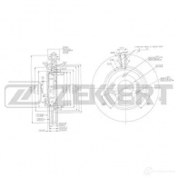 Тормозной диск ZEKKERT BL BX76 BS-6103 Nissan Qashqai (J11) 2 Кроссовер 1.3 DIG T 160 л.с. 2018 – 2024