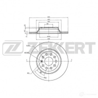 Тормозной диск ZEKKERT Volkswagen Tiguan (BW2) 2 Allspace 2.0 TSI 4motion 186 л.с. 2017 – наст. время BS-6080 U KIHGI