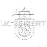 Тормозной диск ZEKKERT BS-6077 14W7 VT Ford Kuga 2 (CBS, C512, DM2) Кроссовер 2.0 TDCi 136 л.с. 2013 – наст. время