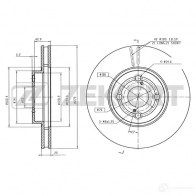 Тормозной диск ZEKKERT 5AJX 8G Toyota Corolla (E120) 9 Хэтчбек 2.0 D 4D (CDE120R. CDE120L) 110 л.с. 2002 – 2006 BS-6057