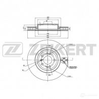 Тормозной диск ZEKKERT 2P6 AK Mercedes M-Class (W166) 3 Кроссовер 2.1 ML 250 CDI / BlueTEC 4 matic (1604. 1603) 204 л.с. 2011 – 2015 BS-6008B