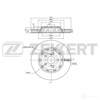 Тормозной диск ZEKKERT IYN4P E BS-5991 Toyota Venza (AV10) 1 Универсал 2.7 4WD (AGV15) 185 л.с. 2008 – 2024