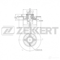 Тормозной диск ZEKKERT Peugeot 2008 1 (C) Универсал 1.2 VTi 82 л.с. 2013 – 2025 BS-5989BZ BYO3 5OX