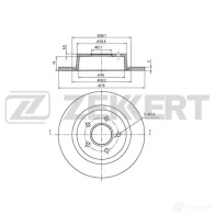 Тормозной диск ZEKKERT BS-5963 1440205450 HR0W 6P