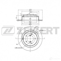 Тормозной диск ZEKKERT 7AH D9JQ Kia Opirus (GH) 1 Седан 3.5 203 л.с. 2003 – 2024 BS-5947