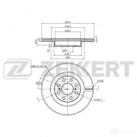 Тормозной диск ZEKKERT 1440205494 T6IE8 QG BS-5908