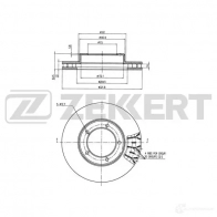 Тормозной диск ZEKKERT Toyota Land Cruiser Prado (J70) 1 Внедорожник 2д 3.0 TD (KZJ70) 125 л.с. 1993 – 1996 BS-5802 40E D421