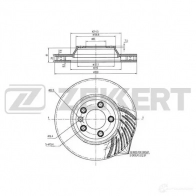 Тормозной диск ZEKKERT S Z01T1 Porsche Cayenne (92A) 2 Кроссовер 4.8 Turbo 500 л.с. 2010 – наст. время BS-5784