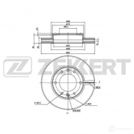 Тормозной диск ZEKKERT Kia Carnival (VQ) 3 Минивэн 2.9 CRDi 185 л.с. 2006 – 2024 BS-5756 NSB OIP