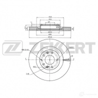 Тормозной диск ZEKKERT BS-5746 UKS 72 Ford Edge