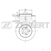 Тормозной диск ZEKKERT Lexus CT (A10) 1 2010 – 2020 NDA LK BS-5665B