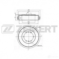 Тормозной барабан ZEKKERT Toyota Hiace BS-5559 UD 254