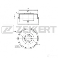 Тормозной барабан ZEKKERT Toyota Hilux (N140, 50, 60, 70) 6 Пикап 2.4 D (LN150. LN145) 75 л.с. 1997 – 2005 02K7 7 BS-5543