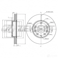 Тормозной диск ZEKKERT BS-5389B Mazda 6 (GG, GY) 1 2002 – 2008 Y JJGR