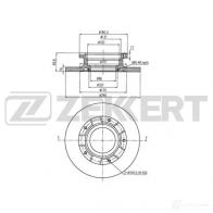 Тормозной диск ZEKKERT BS-5329BZ Ford Transit 7 (FD) Автобус 2.2 TDCi 115 л.с. 2008 – 2014 SR 1N0G
