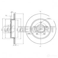 Тормозной диск ZEKKERT BS-5314B Ford C-Max 1 (CB3, DM2) Минивэн 1.6 Duratorq TDCi 101 л.с. 2007 – 2010 SXCA O