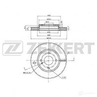 Тормозной диск ZEKKERT TI2 Z3R 4316778 BS-5312