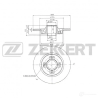 Тормозной диск ZEKKERT BS-5237BZ Citroen DS4 1 (PF2) 2011 – 2015 S0W CLZO