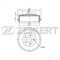 Тормозной барабан ZEKKERT Ford Tourneo Connect 1 (C170) Минивэн 1.8 TDCi /TDDi /DI 75 л.с. 2002 – 2013 BS-5233 VFU EV