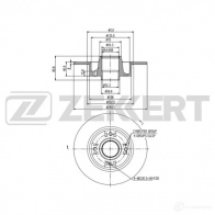 Тормозной диск ZEKKERT Renault Modus (FJP0) 1 Хэтчбек 1.6 (JP03. JP0B. JP0U. JP0Y. JP1G) 112 л.с. 2004 – 2025 BS-5232BZ XGZ 9LFP