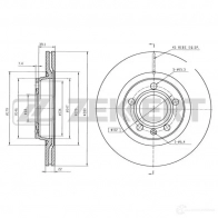 Тормозной диск ZEKKERT BS-5195B VRB 4WX Audi A4 (B7) 3 Кабриолет 2.4 170 л.с. 2002 – 2005
