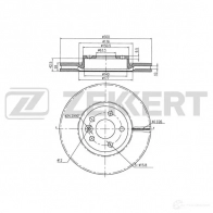 Тормозной диск ZEKKERT BS-5125B GRK15 X2 Volvo V70 3 (135) 2008 – 2016