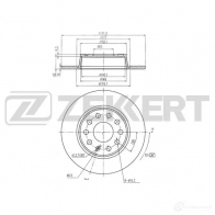 Тормозной диск ZEKKERT 4N1 T6 Skoda Octavia (A8, NX5) 4 Универсал 1.5 TSI G-TEC 131 л.с. 2020 – 2025 BS-5116B
