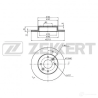 Тормозной диск ZEKKERT BS-5105 4316582 Q8 INN7I