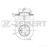 Тормозной диск ZEKKERT 3BT0 7 Volkswagen Transporter (T4) 4 Автобус 2.5 TDI Syncro 102 л.с. 1996 – 2003 BS-5094B