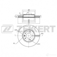 Тормозной диск ZEKKERT BS-5051 Opel Astra (J) 4 Седан 1.6 SIDI (69) 170 л.с. 2012 – 2016 HO WX82
