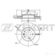 Тормозной диск ZEKKERT Opel Astra (J) 4 Универсал 1.7 CDTI (35) 131 л.с. 2010 – 2015 BS-5050 25NUPA 7