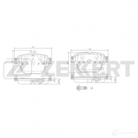Тормозные колодки дисковые, комплект ZEKKERT Mercedes E-Class (S213) 5 Универсал E 400 d (213.220) 340 л.с. 2019 – наст. время BS-3071 U 3LSP