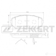 Тормозные колодки дисковые, комплект ZEKKERT 9I 7JUQJ Mazda CX-9 (TB) 1 Кроссовер 3.7 277 л.с. 2007 – наст. время BS-3070