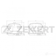Тормозные колодки дисковые, комплект ZEKKERT WFJ 43 1439902454 BS-3067