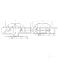 Тормозные колодки дисковые, комплект ZEKKERT Volvo S60 3 (224) Седан T5 Polestar 253 л.с. 2019 – наст. время BS-3065 YPY5 C