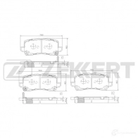 Тормозные колодки дисковые, комплект ZEKKERT BS-3059 RE U1GN 1439902447