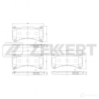 Тормозные колодки дисковые, комплект ZEKKERT MX5BQ 8E 1439902439 BS-3051