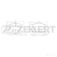 Тормозные колодки дисковые, комплект ZEKKERT BS-3044 HC3 DF7 1439902432