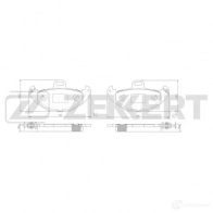 Тормозные колодки дисковые, комплект ZEKKERT XN NGG BS-3041 Renault Laguna (K56) 1 Универсал 2.2 dT (K569) 113 л.с. 1996 – 2001