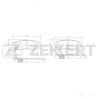 Тормозные колодки дисковые, комплект ZEKKERT 1439902428 BS-3040 UT241 M