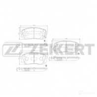 Тормозные колодки дисковые, комплект ZEKKERT 7EELY Y2 1437995493 BS-3021