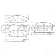 Тормозные колодки дисковые, комплект ZEKKERT BS-2982 1437995613 LTQHU B