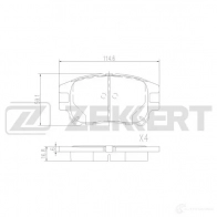 Тормозные колодки дисковые, комплект ZEKKERT 1 936URX 1439902378 BS-2963